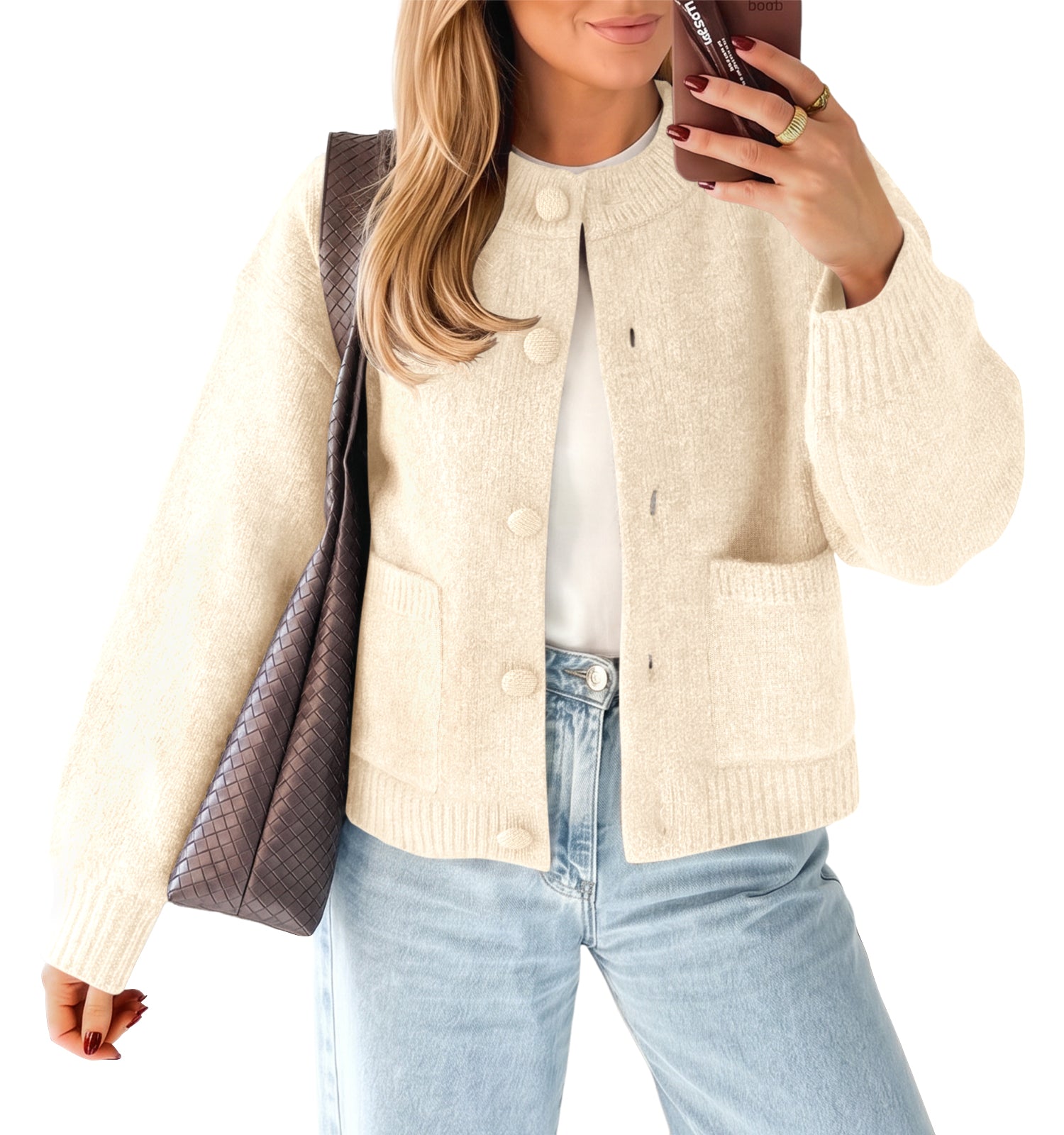 Saodimallsu Womens Casual Knit Button Up Cardigans