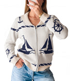 Saodimallsu Womens Zip Up Collared Sweater
