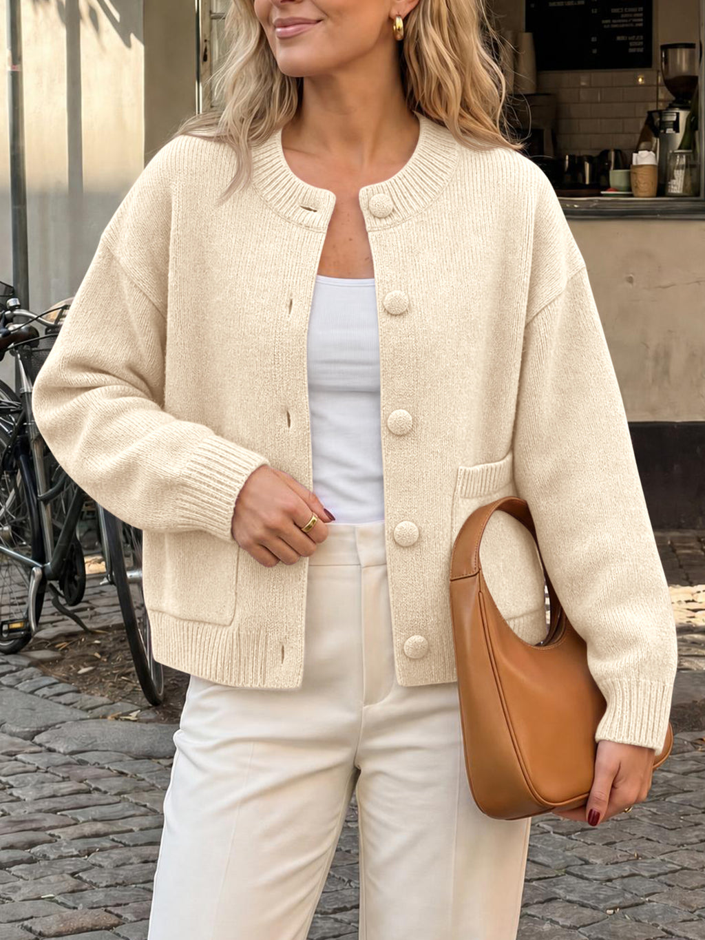 Saodimallsu Womens Casual Knit Button Up Cardigans