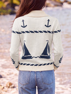 Saodimallsu Womens Zip Up Collared Sweater