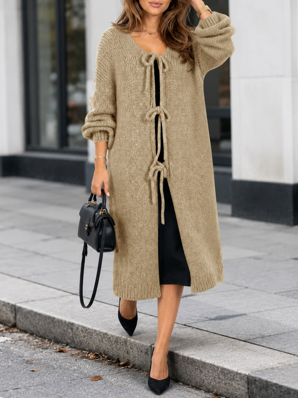 Saodimallsu Women Oversized Fall Long Cardigan