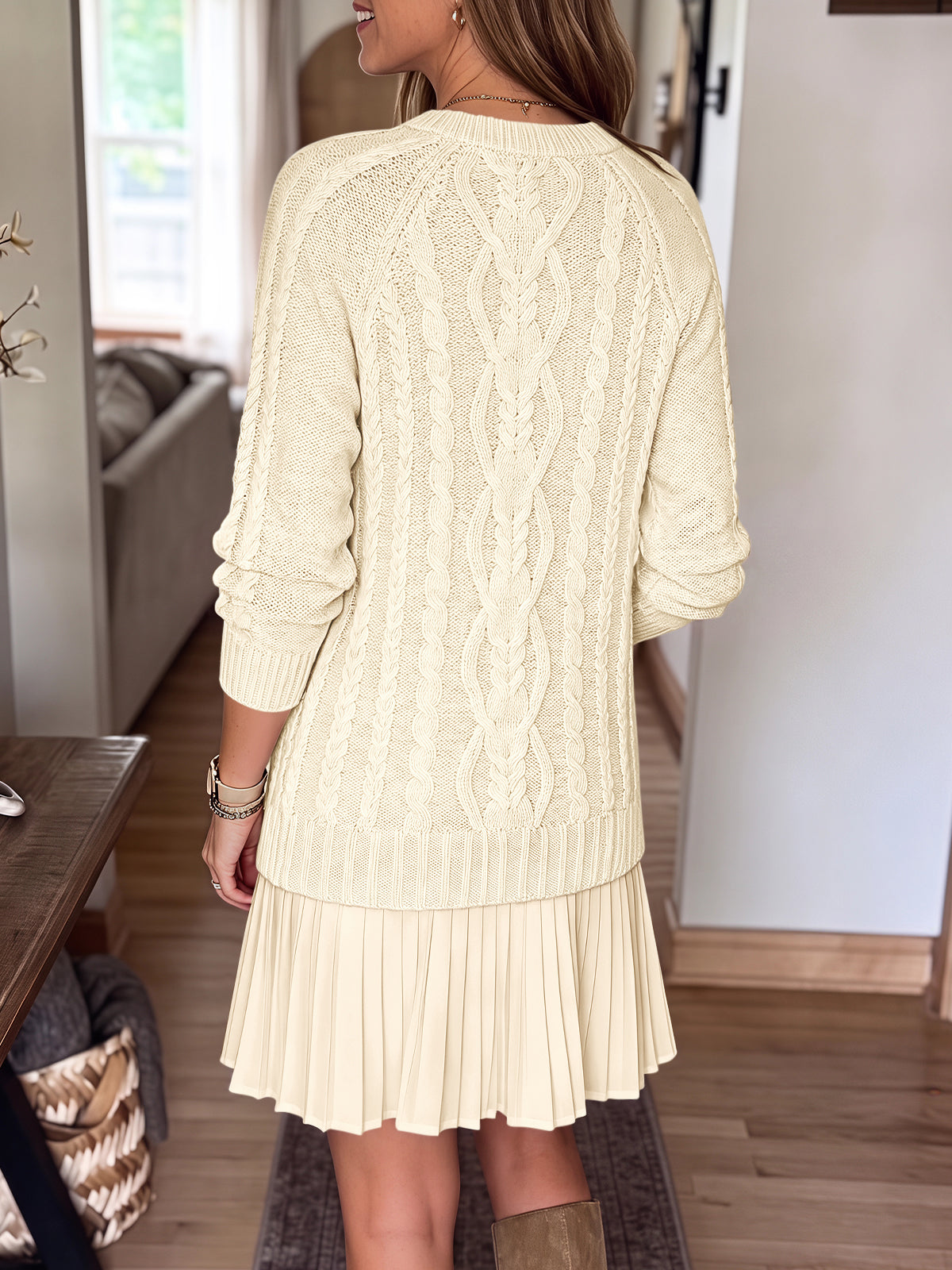 Saodimallsu Women Cable Knit Sweater Dress