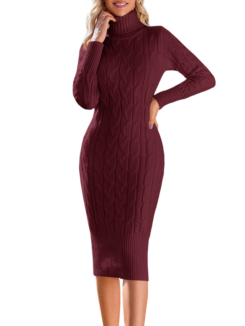 Saodimallsu Womens Turtleneck Sweater Dress