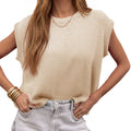 Saodimallsu Womens Crew Neck Cap Sleeve Vest