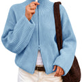 Saodimallsu Women Zip Up Chunky Knit Sweater