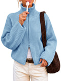 Saodimallsu Women Zip Up Chunky Knit Sweater