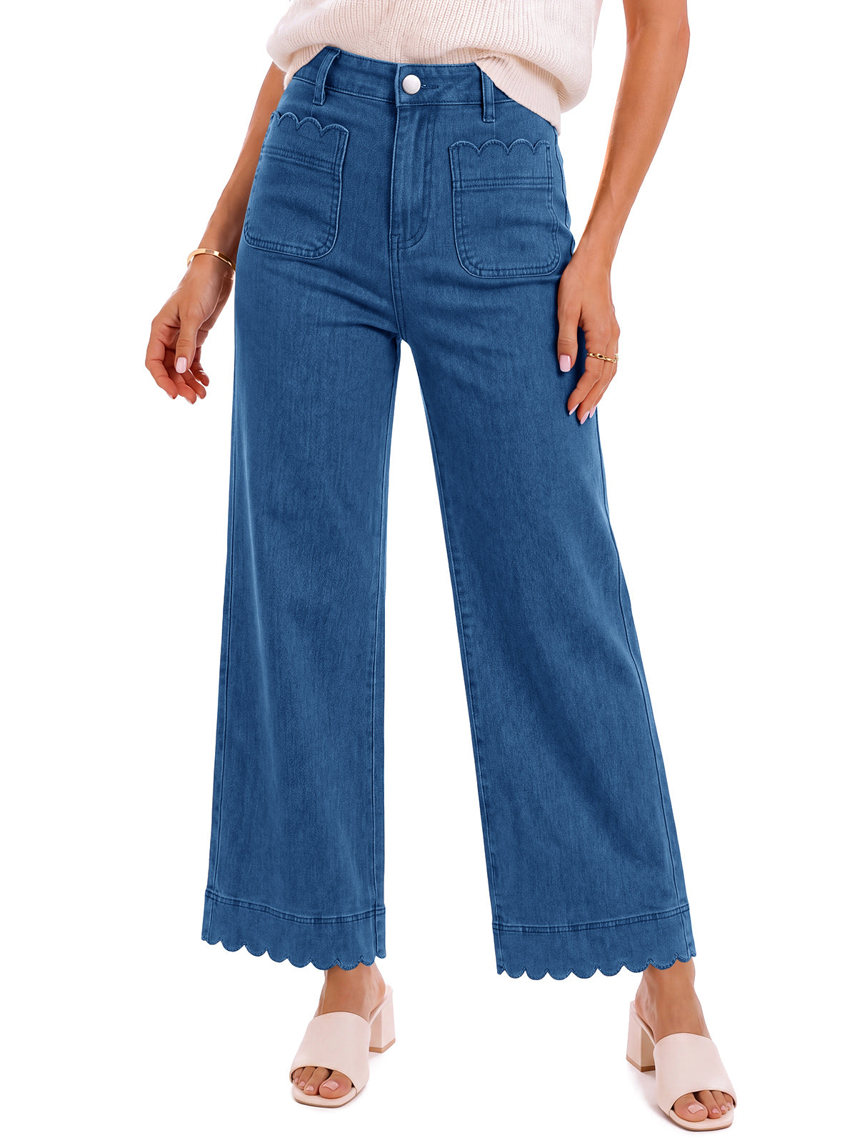 Saodimallsu Womens High Waisted Wide Leg Jeans