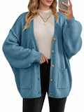 Saodimallsu Womens V Neck Loose Button Cardigan