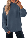 Saodimallsu Womens High Neck Oversized Knit Sweater
