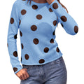 Saodimallsu Womens Polka Dot Long Sleeve Sweater