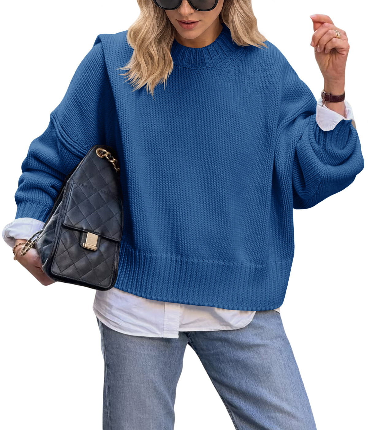 Saodimallsu Womens Oversized Chunky Knit Sweater