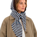 Saodimallsu Womens Striped Hooded Scarf Knit Hat