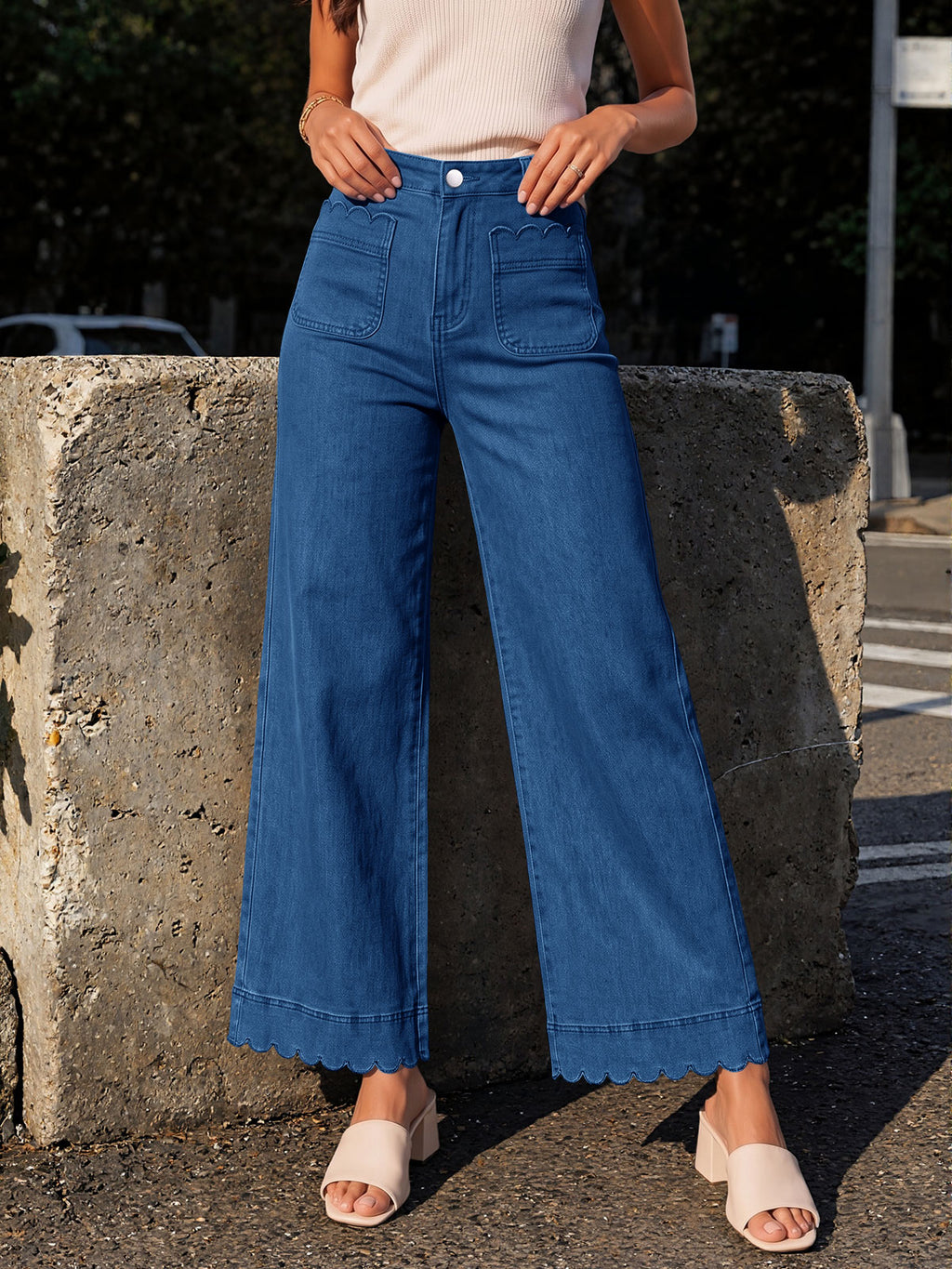 Saodimallsu Womens High Waisted Wide Leg Jeans