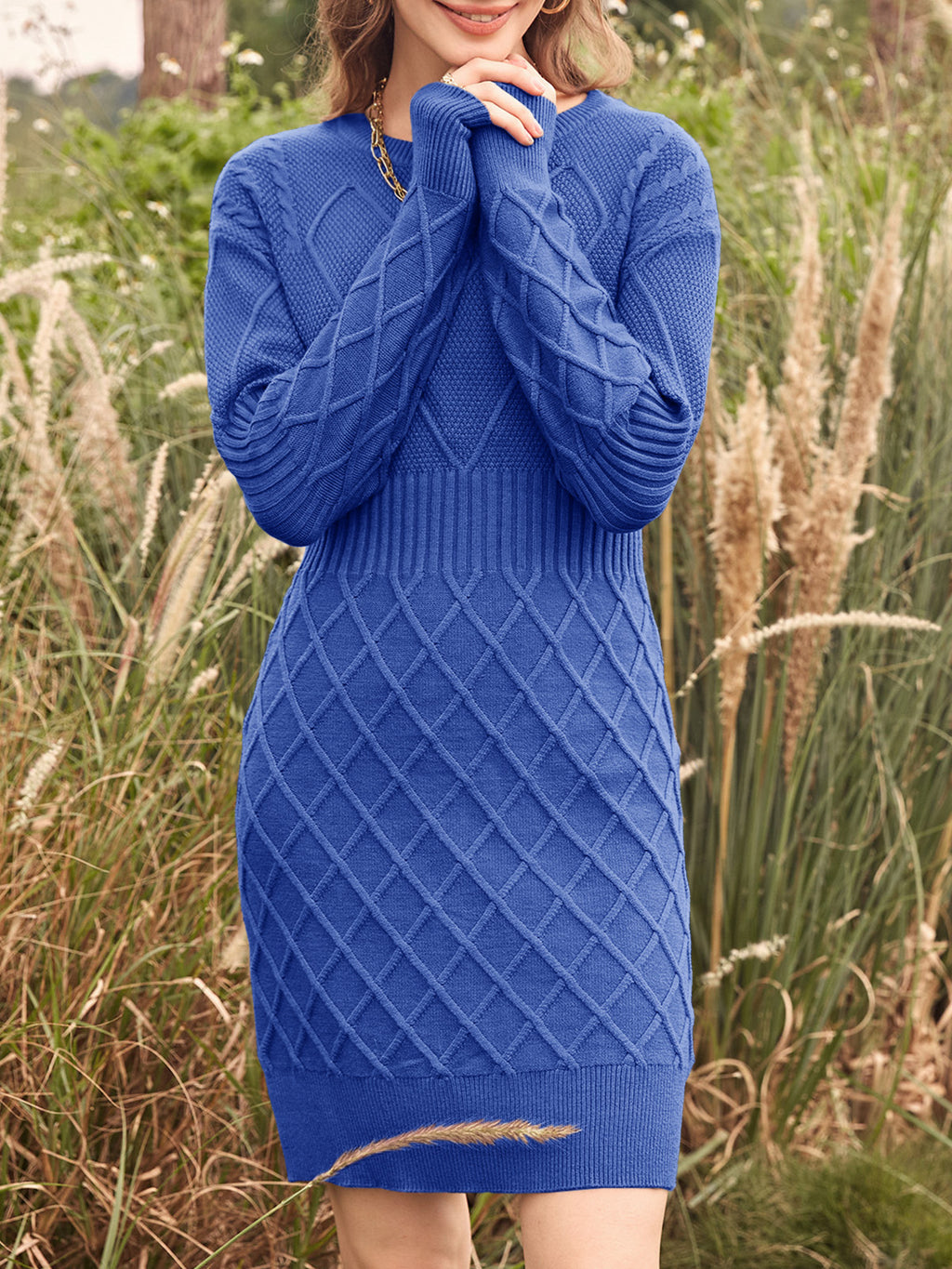 Saodimallsu Womens Bodycon Mini Sweater Dress
