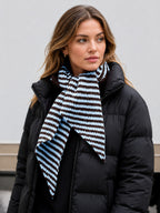 Saodimallsu Womens Striped Hooded Scarf Knit Hat