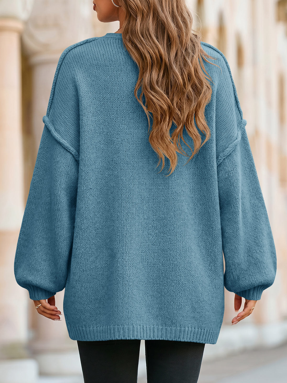 Saodimallsu Womens V Neck Loose Button Cardigan