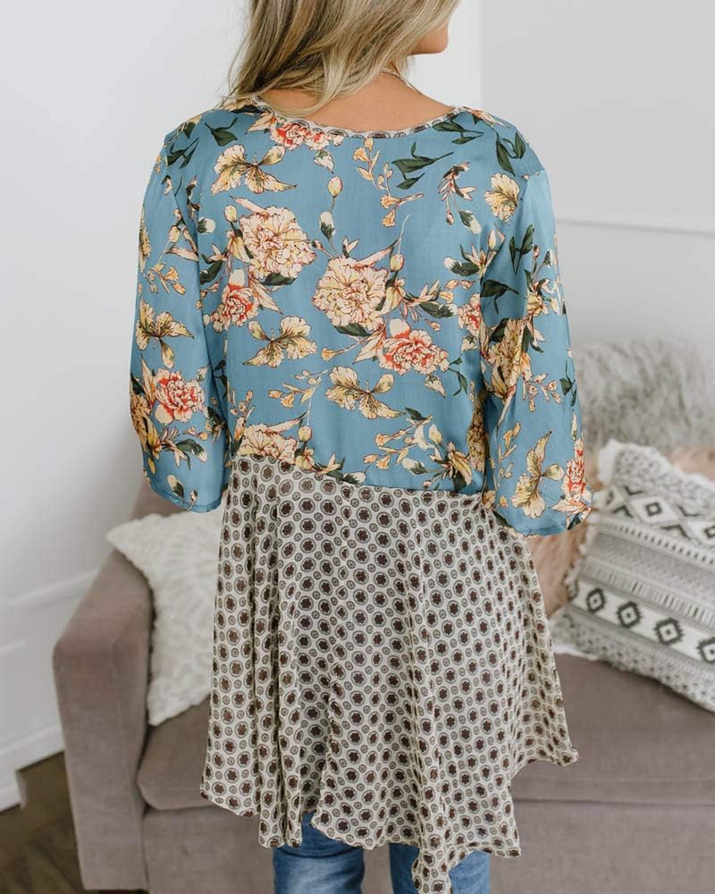 Saodimallsu Womens Tie Front Floral Kimono Cardigans