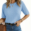 Saodimallsu Womens Cable Knit Sweater Tops