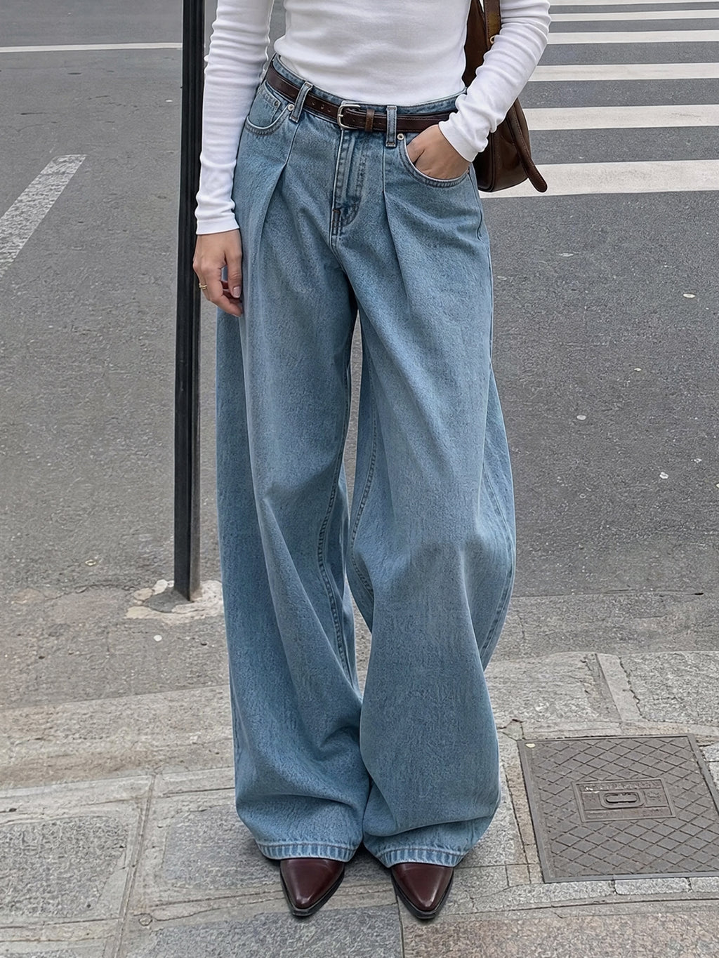 Saodimallsu Womens High Waisted Wide Leg Jeans