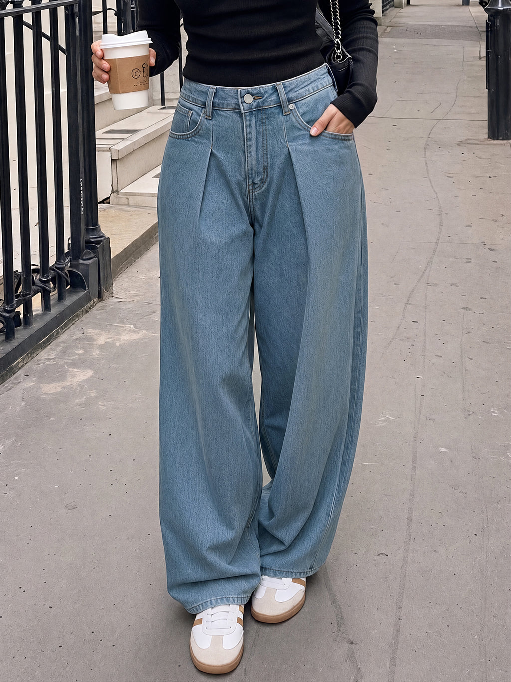 Saodimallsu Womens High Waisted Wide Leg Jeans