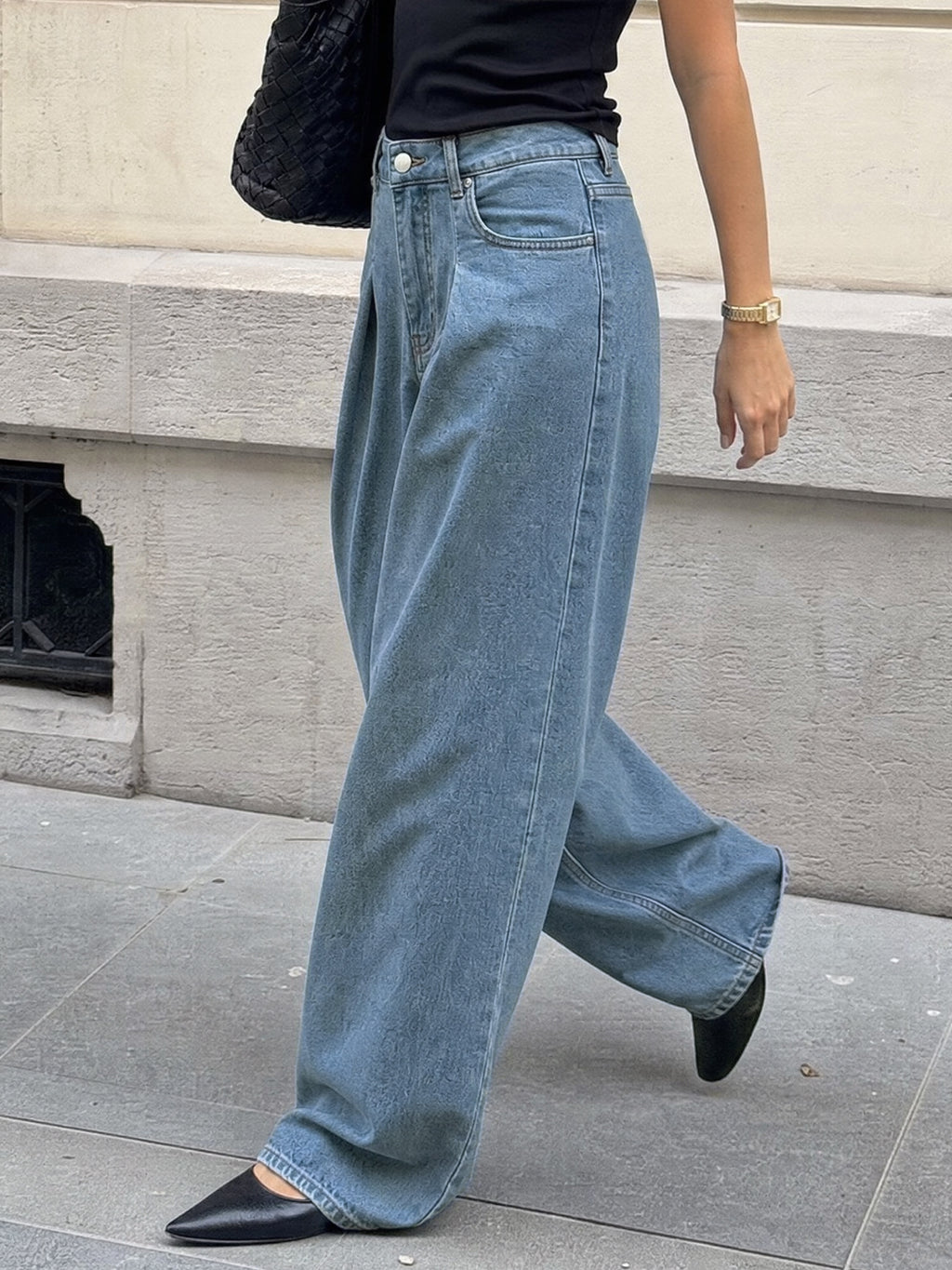 Saodimallsu Womens High Waisted Wide Leg Jeans