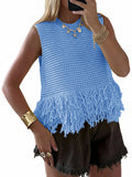 Saodimallsu Women Boho Crochet Knit Tank Top