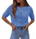 Saodimallsu Womens Crochet Short Sleeve Button Down Cardigan