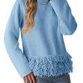 Saodimallsu Women Boho Fringe Knit Sweater