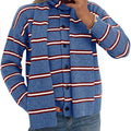 Saodimallsu Striped Knit Button Cardigan