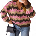 Saodimallsu Women Oversized Striped Cardigan