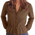 Saodimallsu Women Cropped Button Up Cardigan