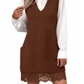 Saodimallsu Womens V Neck Tunic Sweater Vest