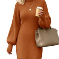 Saodimallsu Womens Ribbed Turtleneck Sweater Dress