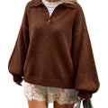 Saodimallsu Womens Polo V Neck Sweater