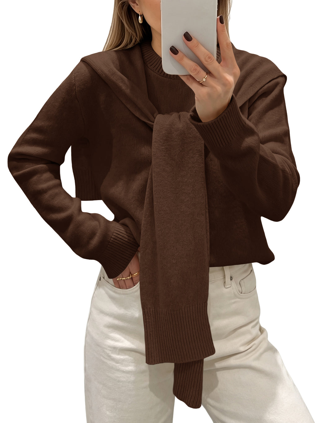 Saodimallsu Women Crew Neck Pullover Sweaters