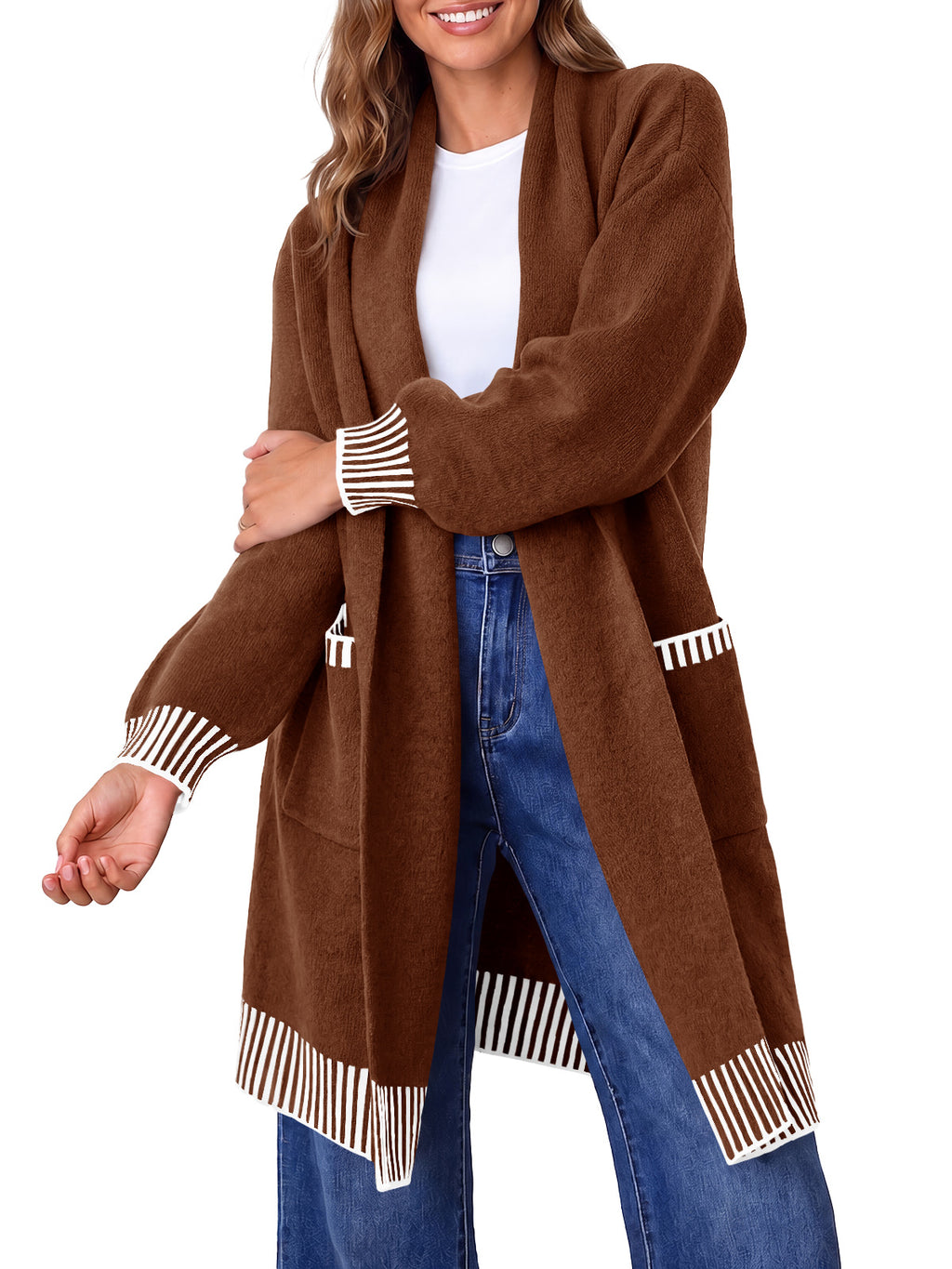 Saodimallsu Womens Fall Oversized Cardigan with Pockets
