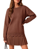 Saodimallsu Women Pleated Sweater Dress