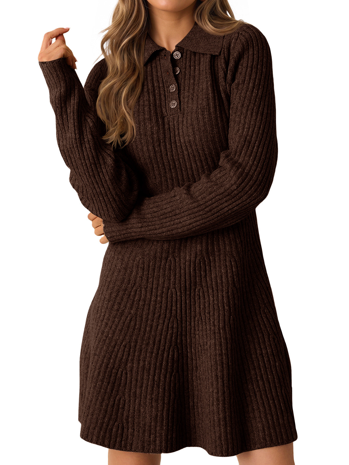 Saodimallsu Womens Ribbed Knit Sweater Dress