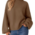 Saodimallsu Womens Oversized Crewneck Knit Pullover Tops