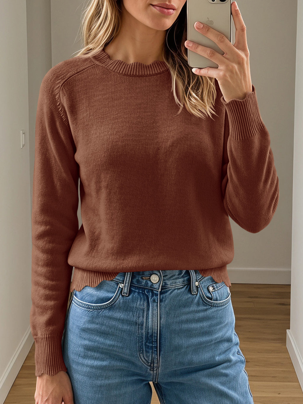 Saodimallsu Womens Long Sleeve Knit Sweater Tops