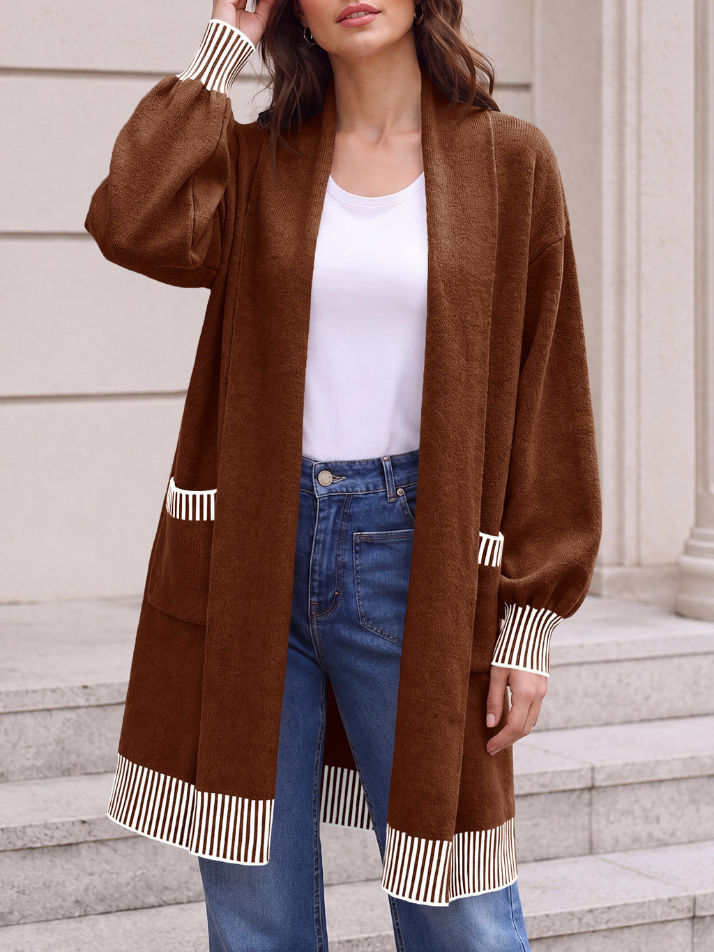 Saodimallsu Womens Fall Oversized Cardigan with Pockets