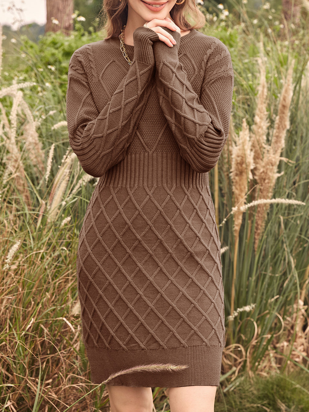 Saodimallsu Womens Bodycon Mini Sweater Dress