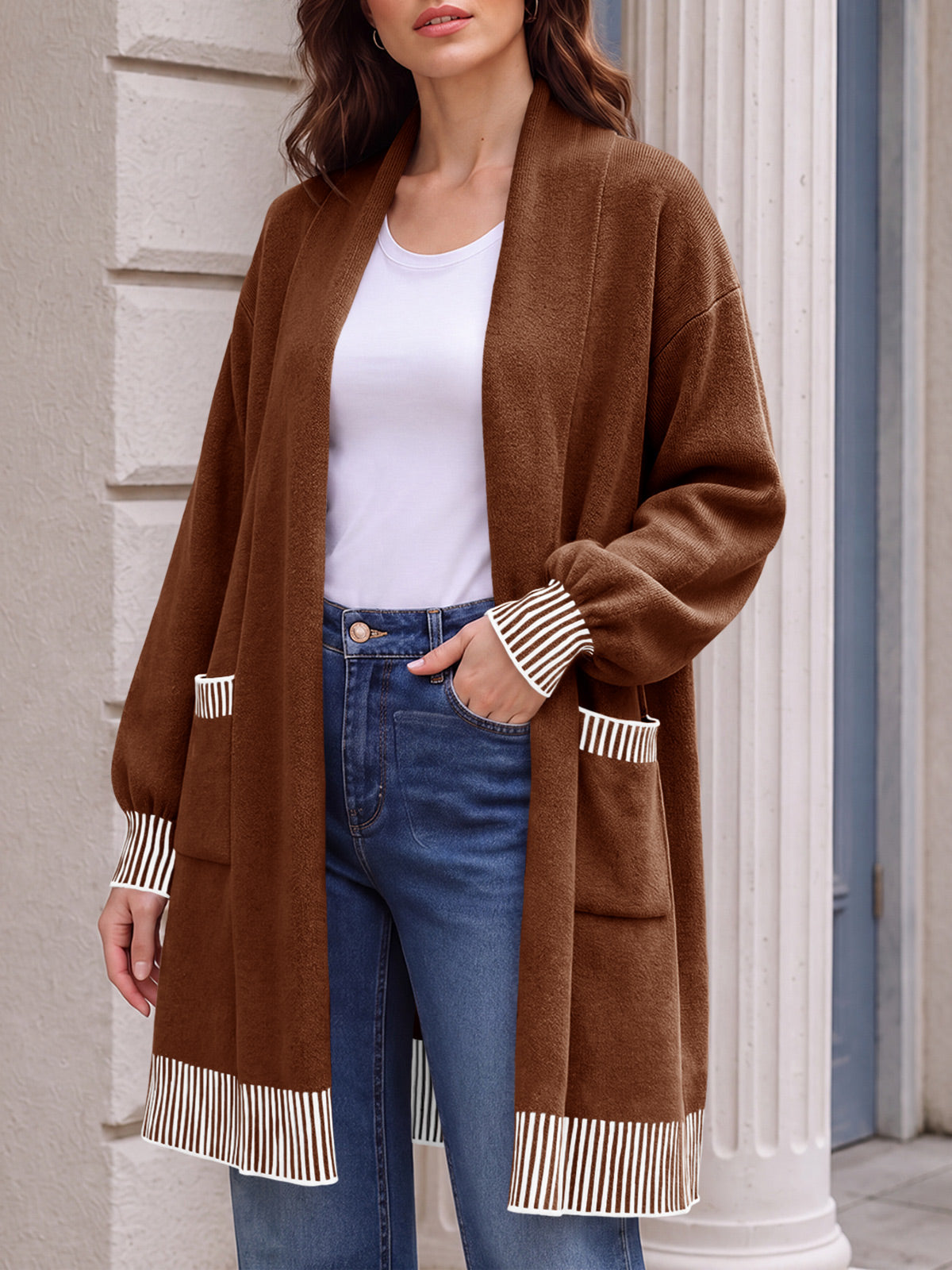 Saodimallsu Womens Fall Oversized Cardigan with Pockets