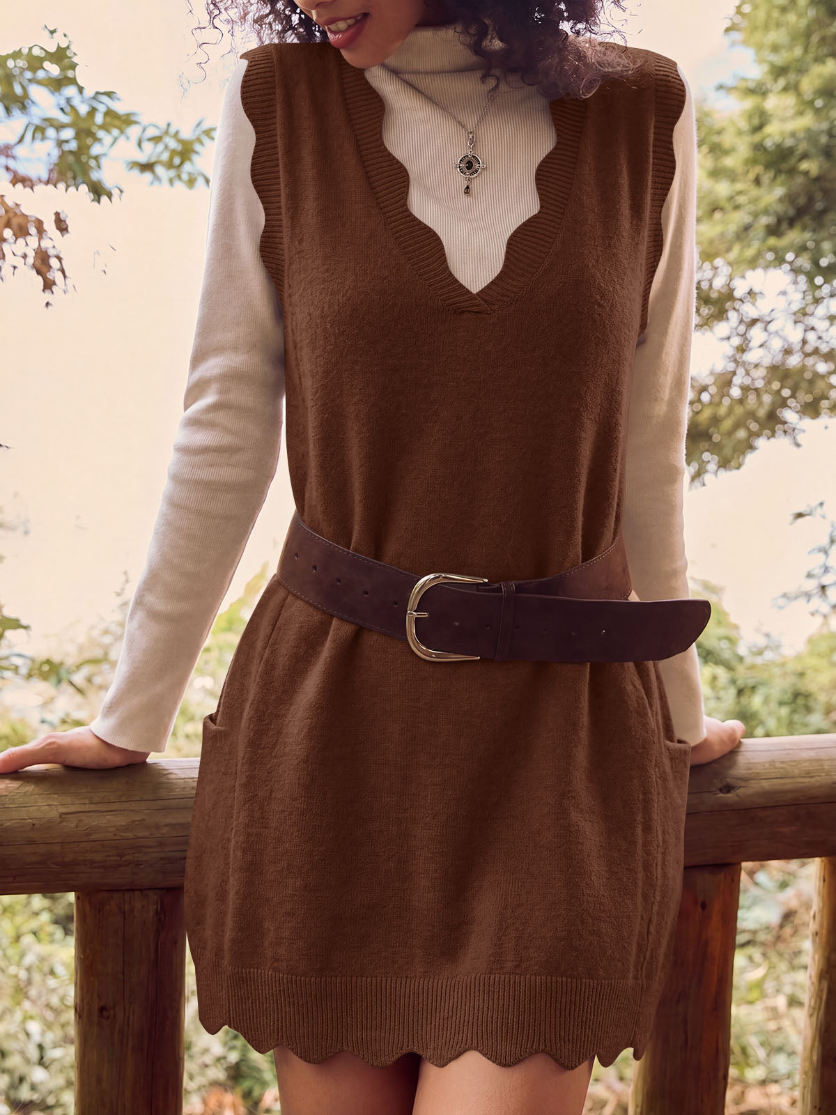 Saodimallsu Women V Neck Sweater Vest