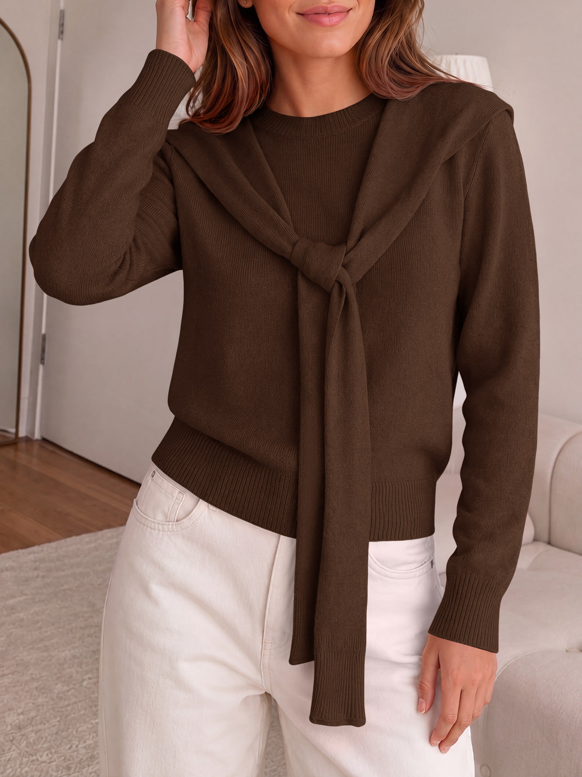 Saodimallsu Women Crew Neck Pullover Sweaters