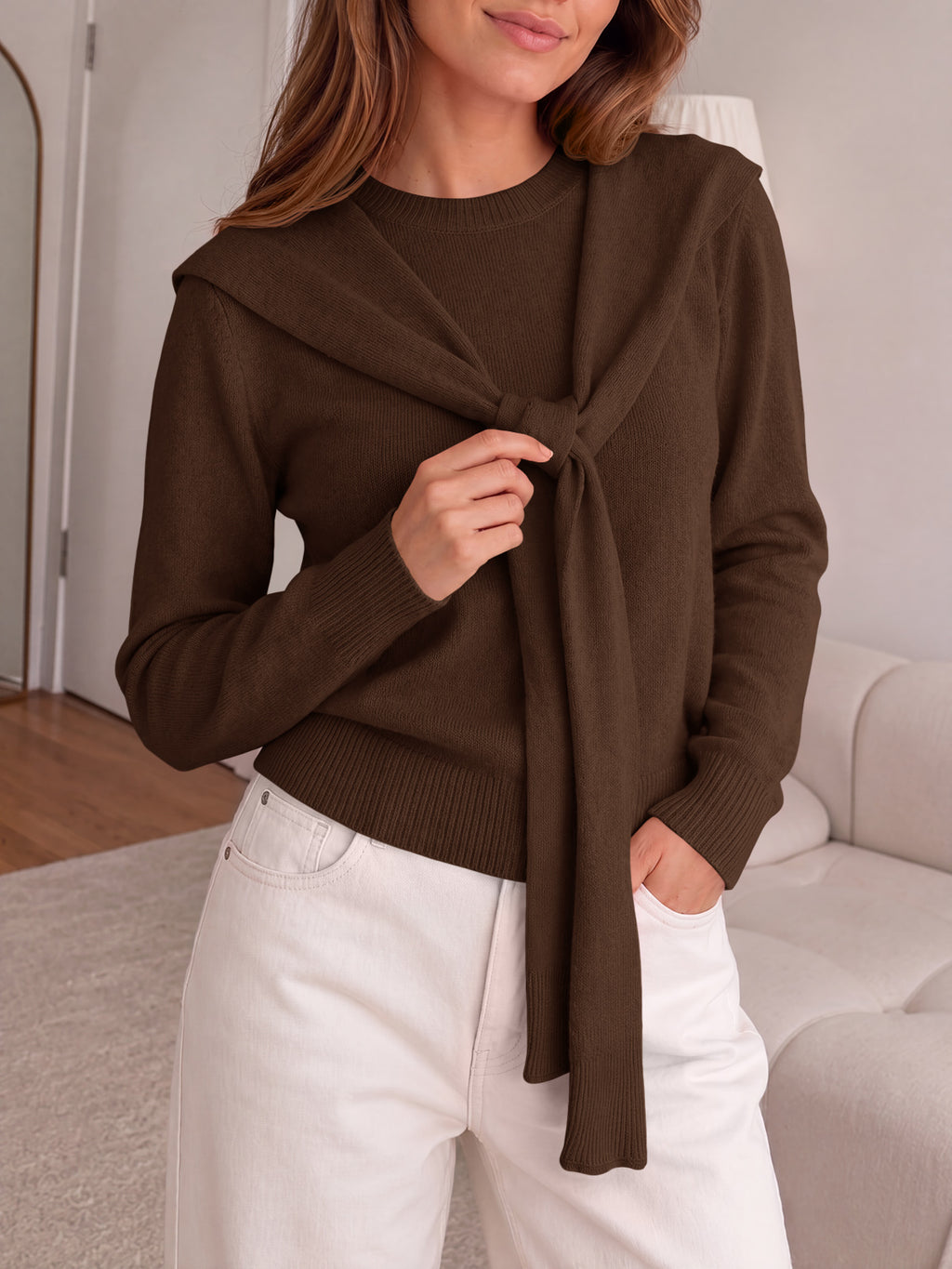 Saodimallsu Women Crew Neck Pullover Sweaters