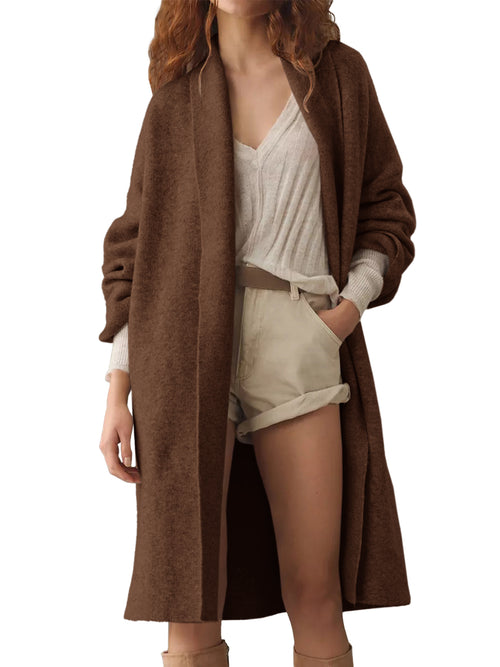 Saodimallsu Brown Womens Long Cardigan