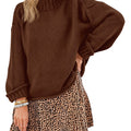 Saodimallsu Women Mock Neck Chunky Knit Tops
