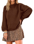 Saodimallsu Women Mock Neck Chunky Knit Tops