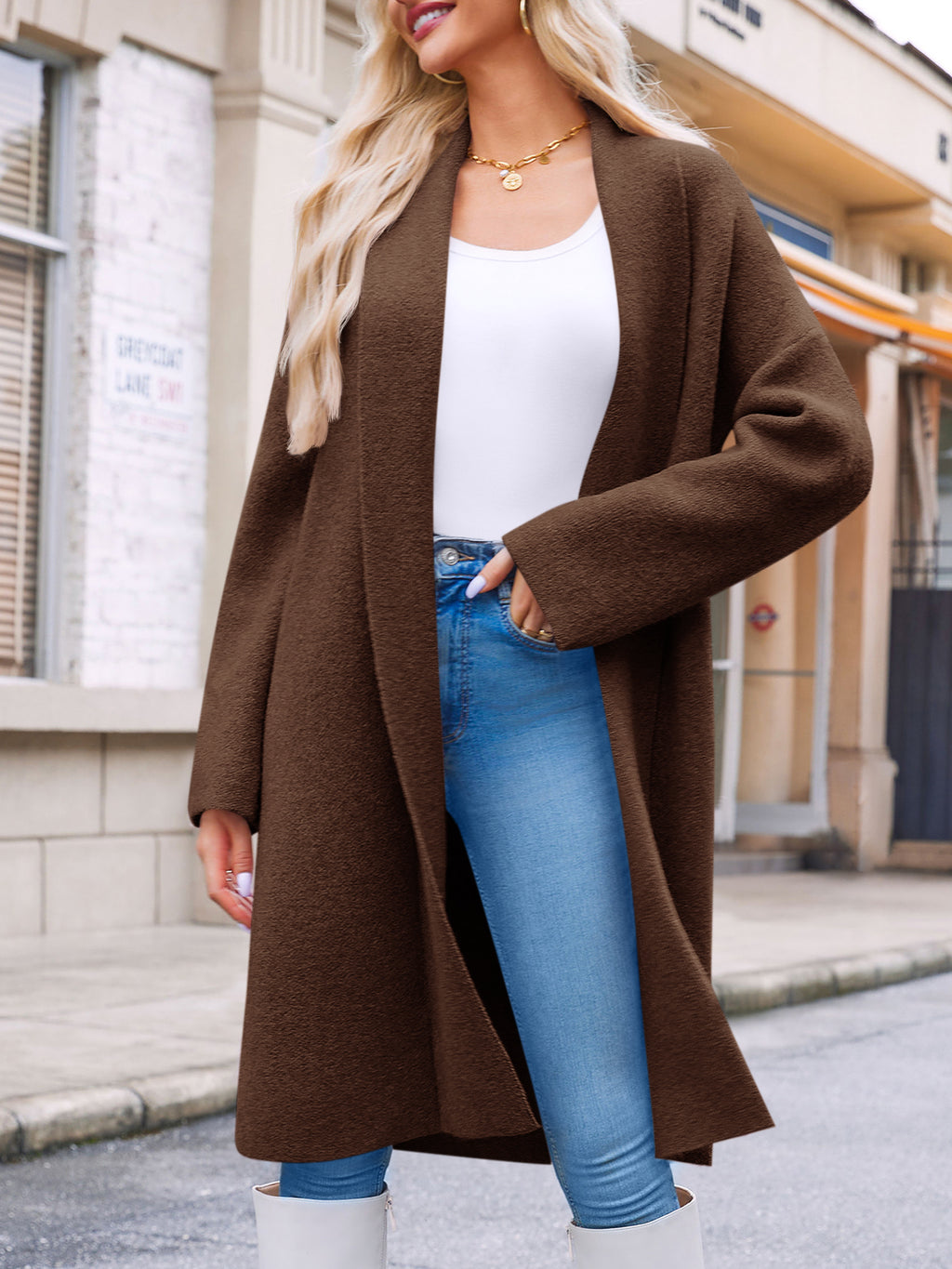 Saodimallsu Womens Oversized Open Front Cardigan
